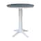 International Concepts Round 36 in Rd Extend Dining Table, 2 X-Back Bar Ht Stools, White/Heather Gray, 36 W, 48 L, 42.1 in H K05-36RXT-27B-S6133-2 - alternate 3